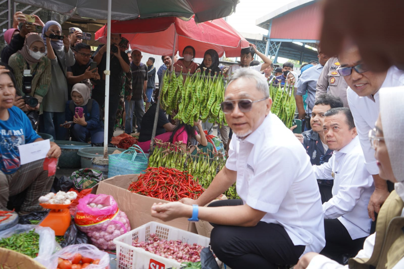 Mendag Zulhas Pantau Harga Bahan Pokok di Pasar Talang Banjar Kota Jambi, PETAJAMBI.COM