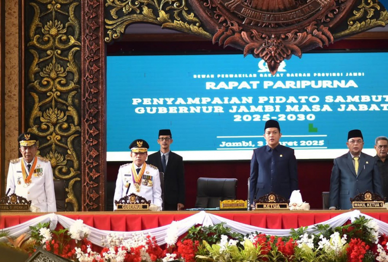 DPRD Gelar Paripurna Penyampaian Pidato Sambutan Gubernur Jambi Periode 2025-2030, PETAJAMBI.COM