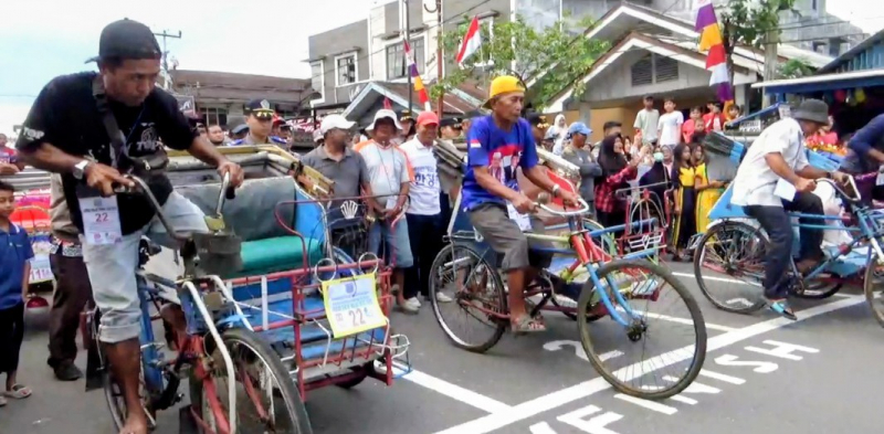 Lomba Balap Becak, Upaya Melestarikan Ikon Kuala Tungkal, PETAJAMBI.COM